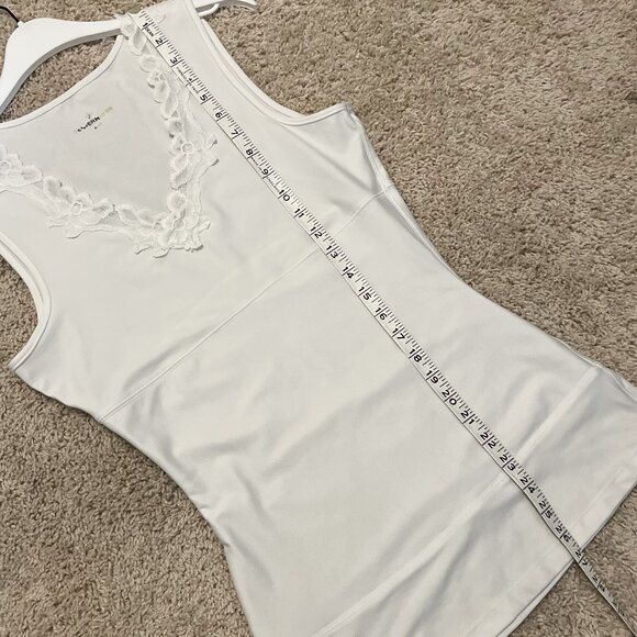 Y2K White Witchy Lacy V-Neck High Waist Bodycon Tank - Picture 14 of 14